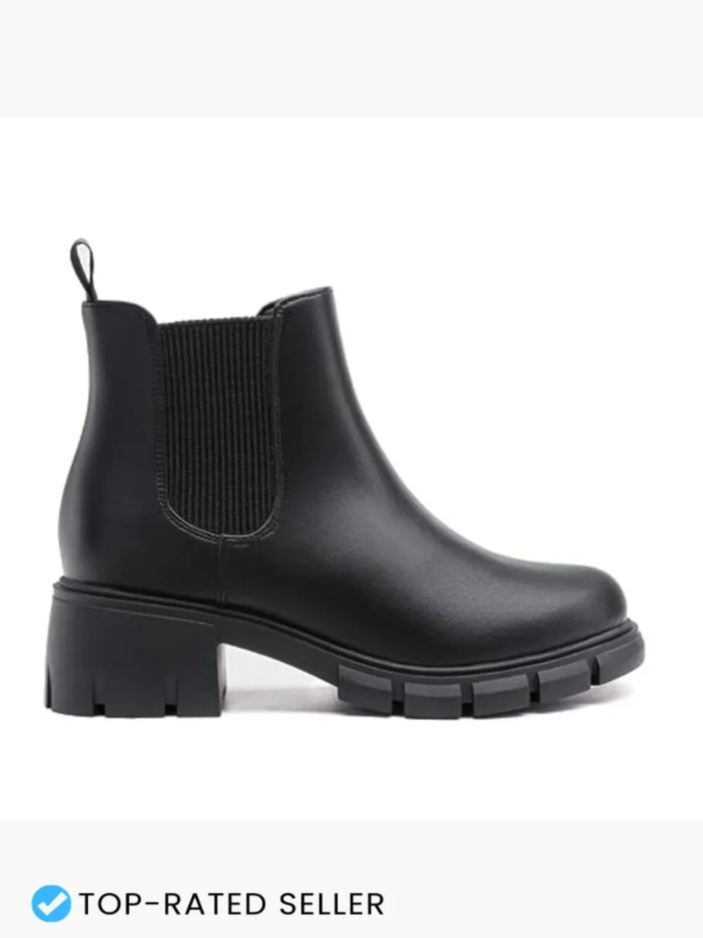 Girls Chelsea Boots Slip On Lug Sole Ankle Booties Comfortable Chunky Heel